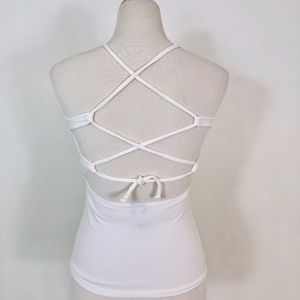 Sense Cross back Yoga Top White - SML - NWOT